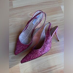 John Galliano Pink Glitter Heels size 11